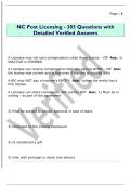 NC Post Licensing - 303 Questions with  Detailed Verified Answers