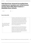 Wall Street Prep&colon; Advanced Accounting Exam comprehensive questions and verified answers ACTUAL EXAM 2025 TEST&excl;&excl; Graded A&plus; &vert; 2025&vert;2026 EXAM UPDATE