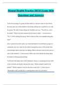 Mental Health Practice HESI Exam 2026 Questions and Answers