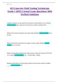 ACI Concrete Field Testing Technician Grade I 2025 &vert; Actual Exam Questions With Verified Solutions