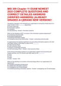 MIS 309 Chapter 11 EXAM NEWEST 2025 COMPLETE QUESTIONS AND CORRECT DETAILED ANSWERS &lpar;VERIFIED ANSWERS&rpar; &vert;ALREADY GRADED A&plus;&vert;&vert;BRAND NEW VERSION&excl;&excl;