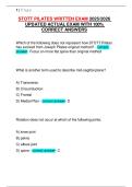 STOTT PILATES WRITTEN EXAM 2026 UPDATED ACTUAL EXAM WITH 100&percnt; CORRECT ANSWERS