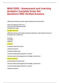 WGU D293 - Assessment and Learning Analytics Complete Exam Set Questions With Verified Answers