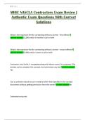 MHIC NASCLA Contractors Exam Review &vert; Authentic Exam Questions With Correct Solutions