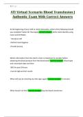 ATI Virtual Scenario Blood Transfusion &vert; Authentic Exam With Correct Answers