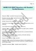 NURS 5335 EENT Questions with Detailed  Verified Answers