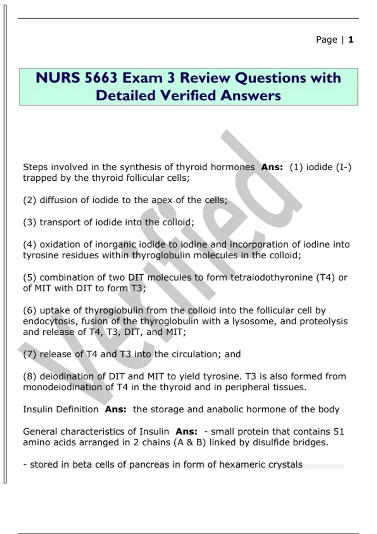 NURS 5663 Exam 3 Review Questions with Detailed Verified Answers - NURS ...