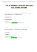 AAB MT Chemistry- Practice Questions With Verified Answers
