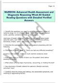 NURS550&colon; Advanced Health Assessment and  Diagnostic Reasoning Week &num;3 Guided  Reading Questions with Detailed Verified  Answers