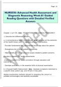 NURS550&colon; Advanced Health Assessment and  Diagnostic Reasoning Week &num;1 Guided  Reading Questions with Detailed Verified  Answers