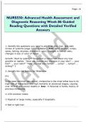 NURS550&colon; Advanced Health Assessment and  Diagnostic Reasoning Week &num;6 Guided  Reading Questions with Detailed Verified  Answers