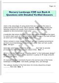 Nursery Landscape CDE test Bank A  Questions with Detailed Verified Answers