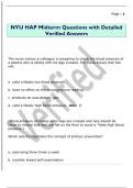 NYU HAP Midterm Questions with Detailed  Verified Answers