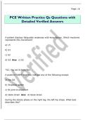 PCE Written Practice Qs Questions with  Detailed Verified Answers