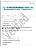 PCE Certified Breastfeeding Counselor Exam  Questions with Detailed Verified Answers