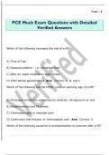PCE Mock Exam Questions with Detailed  Verified Answers 