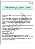 PCE Questions with Detailed Verified  Answers