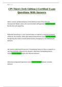 CPI Third &lpar;3rd&rpar; Edition &vert; Certified Exam Questions With Answers