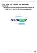TEST BANKFOR YODERWISE&OpenCurlyQuote;S LEADING AND MANAGING IN CANADIAN NURSING 7TH EDITION BY YODER-WISE TEST BANK FOR LEADING AND MANAGING NURSING 7TH EDITION YODER-WISE&vert;&vert;ISBN NO-10 0323449131&comma; ISBN NO-13 0323449131&vert;&vert;Complete Guide A&plus;