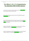 Fire Officer I- Ch 1-11 &vert; Comprehensive Key Questions With Verified Answers