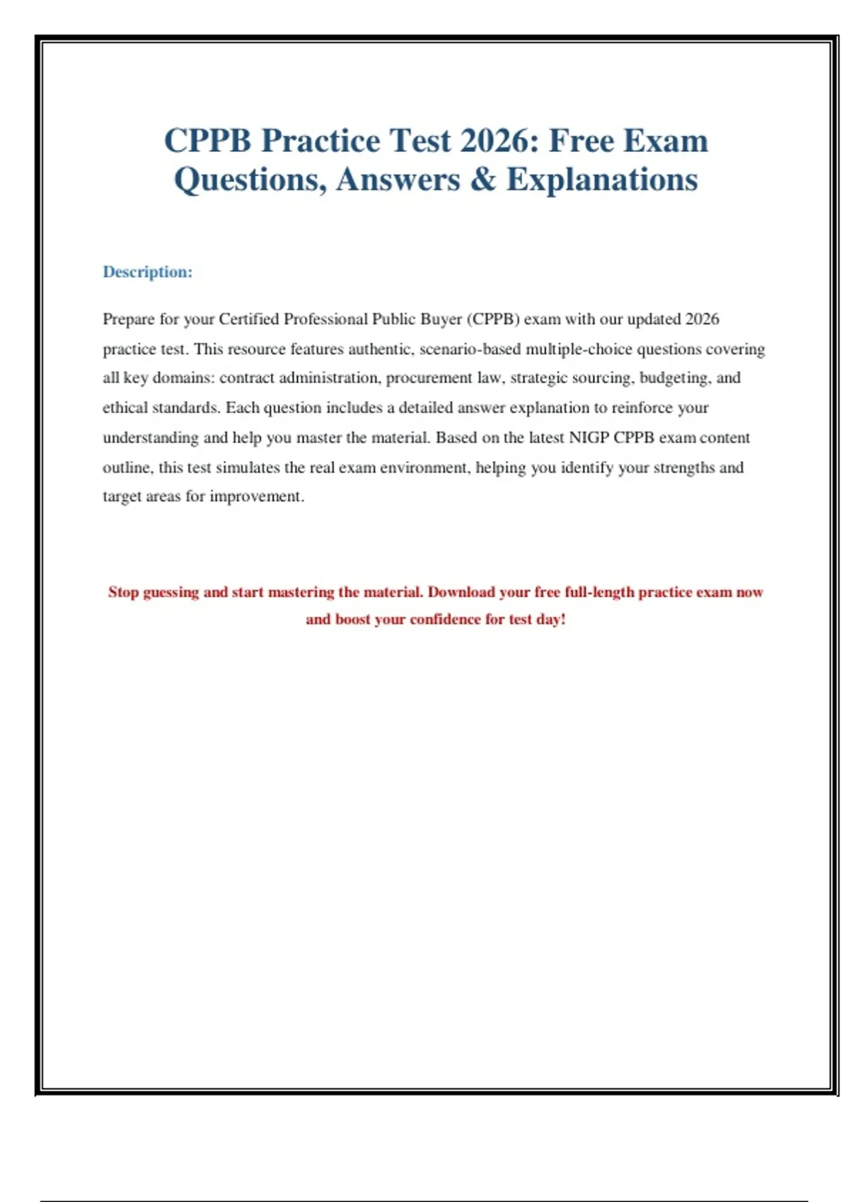 CPPB Practice Exam 2026: Free Questions & Answers - CPPB Practice ...