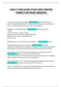 ADULT CCRN EXAM STUDY VERIFIED  CORRECT DETAILED ANSWERS