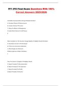 FF1 IFO Final Exam Questions With 100&percnt; Correct Answers 2025&sol;2026