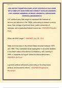 UGA HISTORY EXEMPTION EXAM LATEST 2025&sol;2026 ACTUAL EXAM  WITH COMPLETE QUESTIONS AND CORRECT DETAILED ANSWERS  &lpar;100&percnt; VERIFIED ANSWERS&rpar; &vert;ALREADY GRADED A&plus;&vert; &vert;&vert;PROFESSOR  VERIFIED&vert;&vert; &vert;&vert;BRANDNEW&excl;&excl;&excl;&vert;&vert;