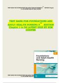 Foundations and Adult Health Nursing&comma; 9th Edition &lpar;Kim Cooper&rpar; &ndash; Test Bank Chapters 1&ndash;58 Latest 2025 &lpar;Complete Exam Preparation Material&rpar;