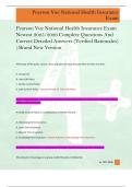 Pearson Vue National Health Insurance Exam  Newest 2025&sol;2026 Complete Questions And  Correct Detailed Answers &lpar;Verified Rationales&rpar;  &vert;Brand New Version 