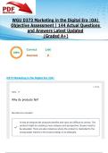 WGU D373 Marketing in the Digital Era &vert;OA&vert; Objective Assessment &vert; 144 Actual Questions and Answers Latest Updated 2025&sol;2026 &lpar;Graded A&plus;&rpar;
