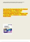 Introduction to Clinical Pharmacology&comma; 11th Edition &lpar;Constance Visovsky&comma; Cheryl Zambroski&comma; Shirley Hosler&rpar; &ndash; Test Bank Chapters 1&ndash;20 &vert; Latest 2025 &vert; Revised Study Guide &lpar;Graded A&plus;&rpar;