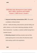 D099 WGU Sales Management &lpar;Latest Update 2025 &sol; 2026&rpar; &vert; Questions with Verified Answers &vert; 100&percnt; Correct &vert; Grade A&period;