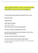 OKLAHOMA DMV Practice Tests Questions with 100&percnt; Correct Answers Graded A&plus;&period;