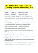 ZOOL 2403 Lecture Exam 2- Dr&period; Boros TTU Study Questions and Answers 2025