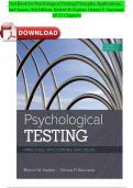Test Bank for Psychological Testing&colon; Principles&comma; Applications&comma; and Issues &lpar;9th Edition&rpar; &ndash; Robert M&period; Kaplan & Dennis P&period; Saccuzzo &ndash; Complete Exam Questions and Answers 