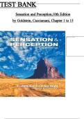 Test Bank for Sensation and Perception &lpar;10th Edition&rpar; &ndash; E&period; Bruce Goldstein & Laura Cacciamani &ndash; Complete Chapters 1&ndash;15