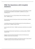 PMH Test Questions with Complete Solutions