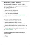 Respiratory System Practice Questions & Answers &lpar; Latest 2025 &rpar;&period;docx