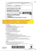 Actual 2025 Pearson Edexcel Level 3 GCE in Drama and Theatre 9DR0&sol;03 Component 3 &ndash; Theatre Makers in Practice Merged Question Paper and Mark scheme