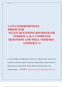VATI Comprehensive Predictor NCLEX 2025&sol;2026 &vert; Complete Question Bank Versions A&comma; B&comma; C with Verified Answers