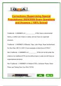 Corrections &ndash; Supervising Special Populations &vert; 2025&sol;2026 Exam &vert; 94 Solved Questions &vert; STGs&comma; Mental Health&comma; Juveniles&comma; ADA