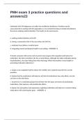 PMH exam 3 practice questions and answers