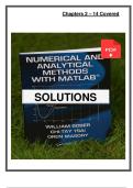 Solutions Manual for Numerical and Analytical Methods with MATLAB&comma; 1st Edition by William Bober &vert; Complete Worked Solutions and MATLAB Code
