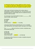 NJ DEFENSIVE DRIVING COURSE AMERICAN SAFETY COUNCIL  ALL 4 MODULES AMP FINAL CERTIFIED QUALITY EXAM GRADED  A&plus; 2025&sol;2026 QUESTIONS AND ANSWERS ASSURED SUCCESS