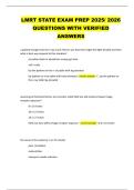 LMRT STATE EXAM PREP 2025&sol; 2026  QUESTIONS WITH VERIFIED  ANSWERS