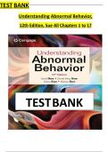 TEST BANK FOR Understanding Abnormal Behavior 12th Edition by David Sue &comma; Derald Wing Sue ISBN&colon;978-0357365212 ALL CHAPTERS COVERED YOUR ULTIMATE GUIDE 100&percnt; VERIFIED A&plus; GRADE ASSURED&excl;&excl;&excl;&excl;&excl; NEW LATEST UPDATE&excl;&excl;&excl;&excl;&excl;&excl;&excl;
