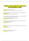 Principles of Finance &ndash; D076 &lpar;WGU&rpar; &vert; Verified Questions and Answers &lpar;100&percnt; Correct&comma; A&plus; Graded&rpar;