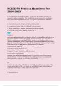 NCLEX-RN Practice Questions For 2024-2025  A nurse forgets to administer a client's diuretic and the client experiences an episode of pulmonary edema&period; The charge nurse would consider the medication error to constitute negligence because the situati