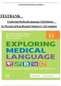 Test bank for exploring medical language 11th edition by myrna lafleur brooks